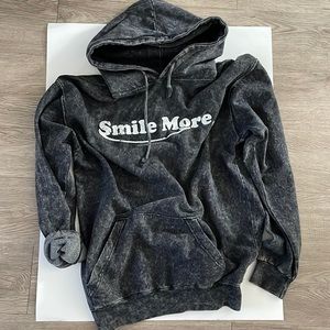 Smile more vintage 90’s hoodie acid washed